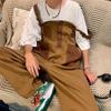 Men's Orange Brown Overalls Wear Loose Straight Overalls Mens Versatile Fashionable Pants