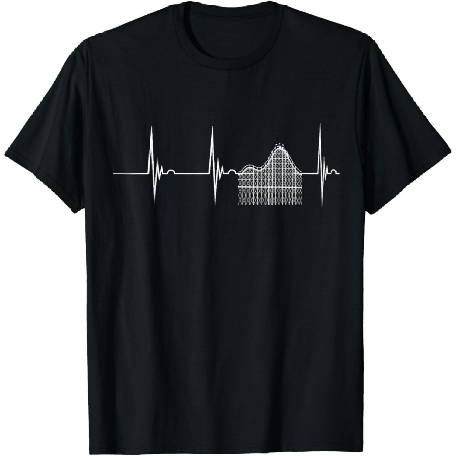 Roller Coaster Heartbeat EKG Pulsline Thrillseekers T-Shirt T-Shirt(1) S