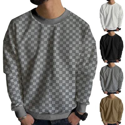 Herren Langarm T-Shirt Casual Pullover Herbst Winter Sweatshirt Warm Bottoming Shirt Plaid Sweatshirts für Männer Schweres