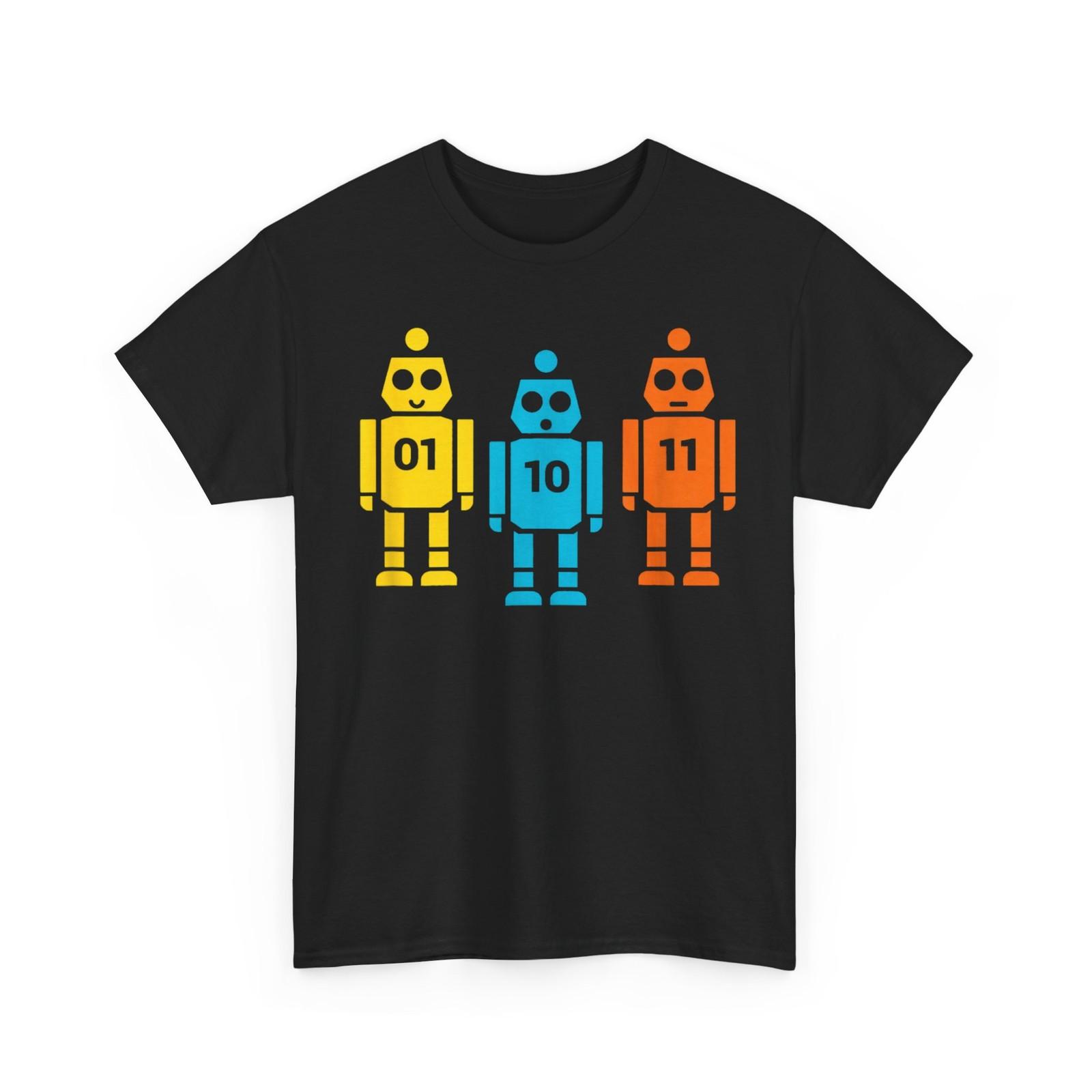 Funny 01 10 11 Robot T-Shirt L