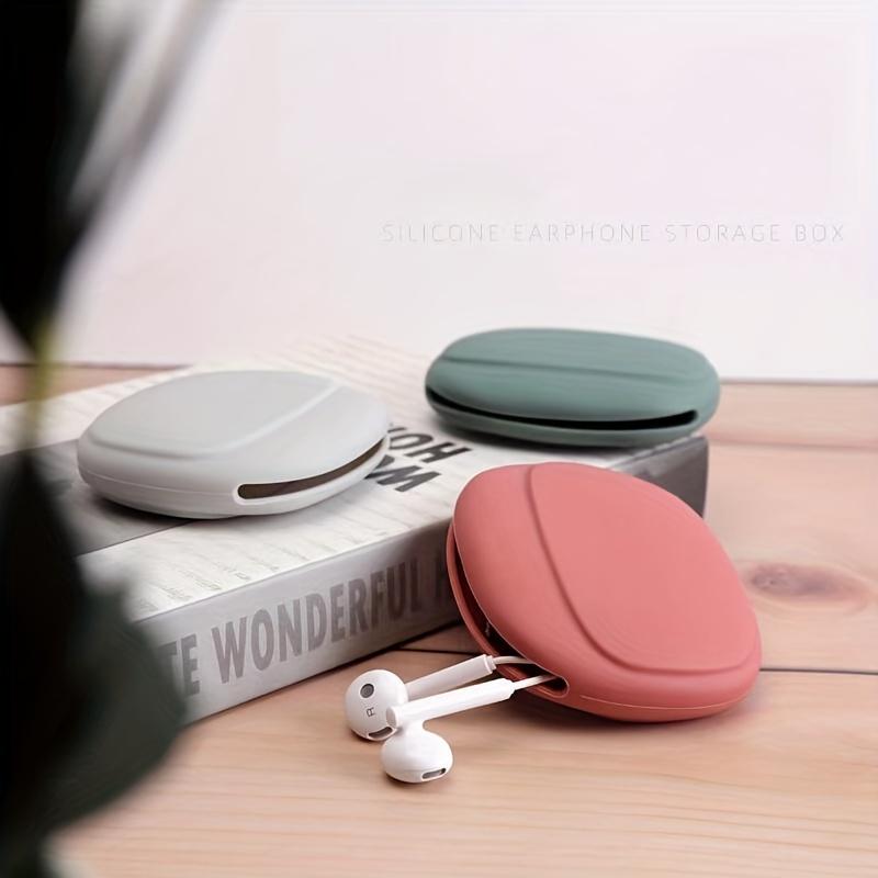 3-Pack Silicone Cable Organizer Pouches Portable Travel Cord Storage Bags Unisex Multi-Color (Red Gray Green) Lightweight Accessory Necklace Holder