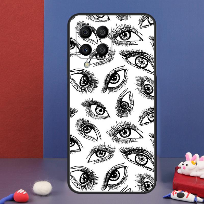 Scary Face Eyes Case For Samsung Galaxy M31 M21 M11 M13 M54 M34 M14 M56 M36 M16 M53 M32 M52 M35 M55 M15 M06