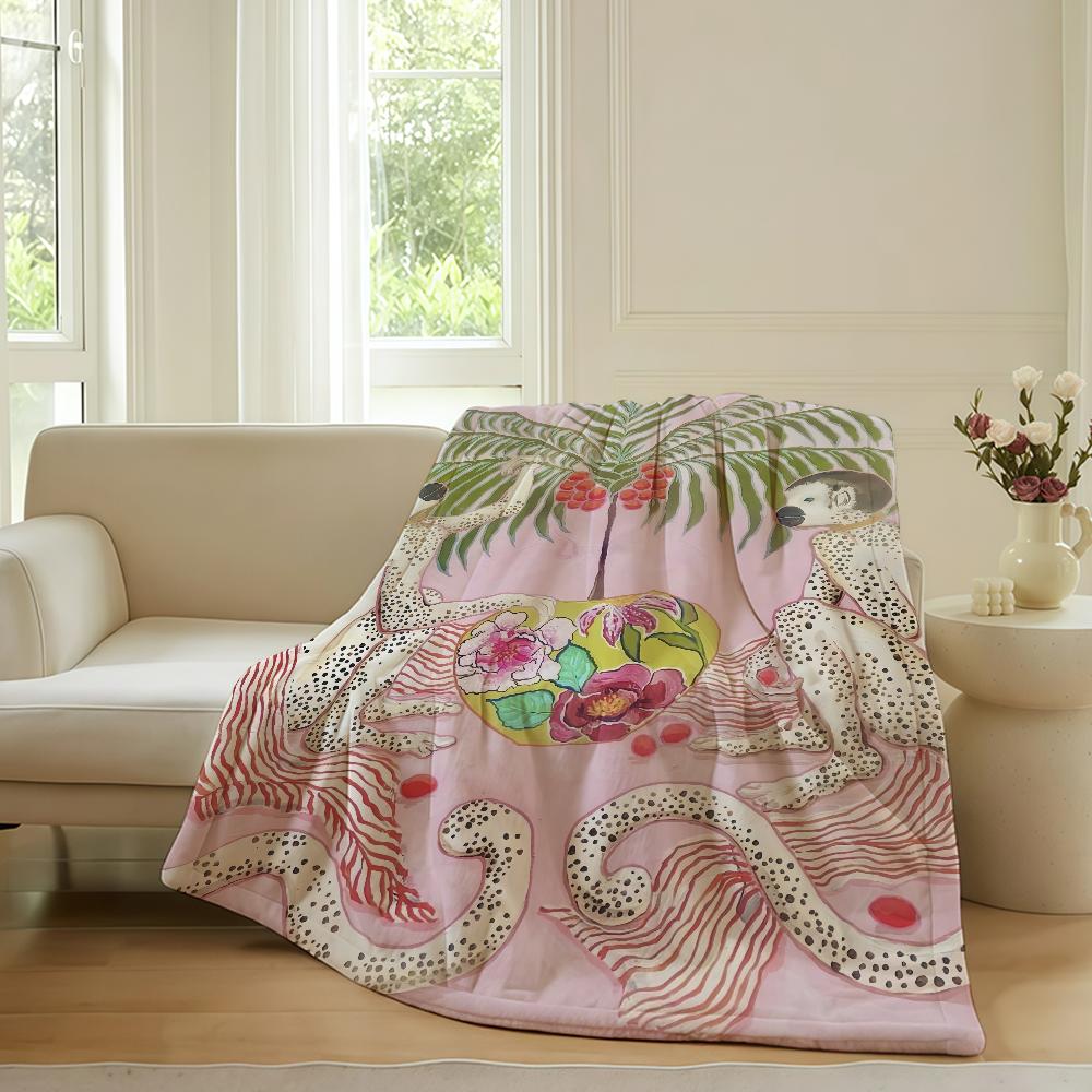 Aesthetic Animal Exotic Style Art Blanket Warm Soft Suitable For Bedroom Sofa Bed Living Room Office Travel Camping Gifts