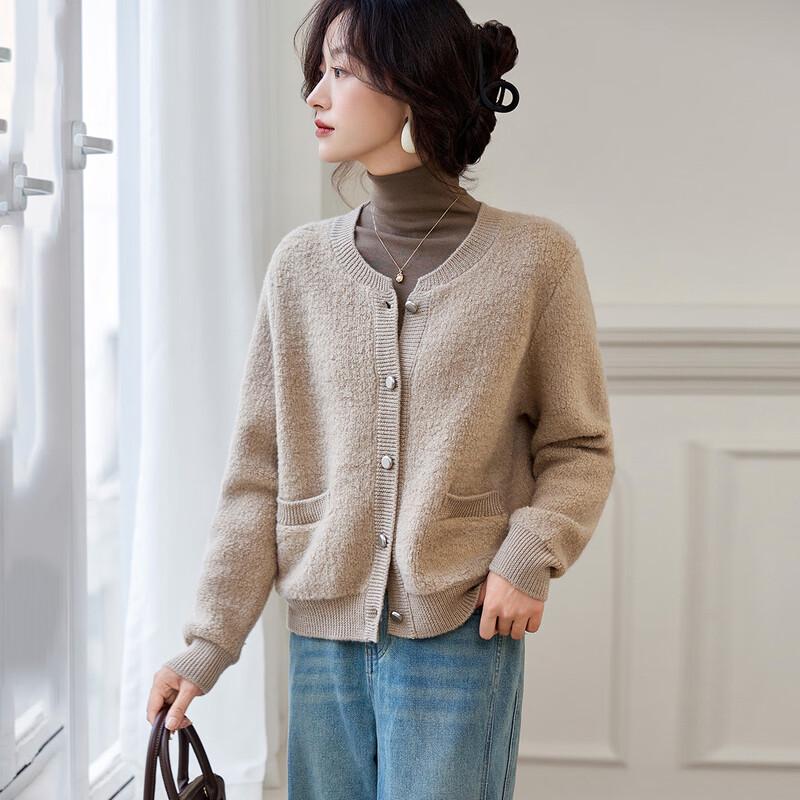 

Srcr Women s Thick Pure Wool Cardigan M