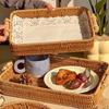 Wuhe Faux Rattan Serving Tray with Handle