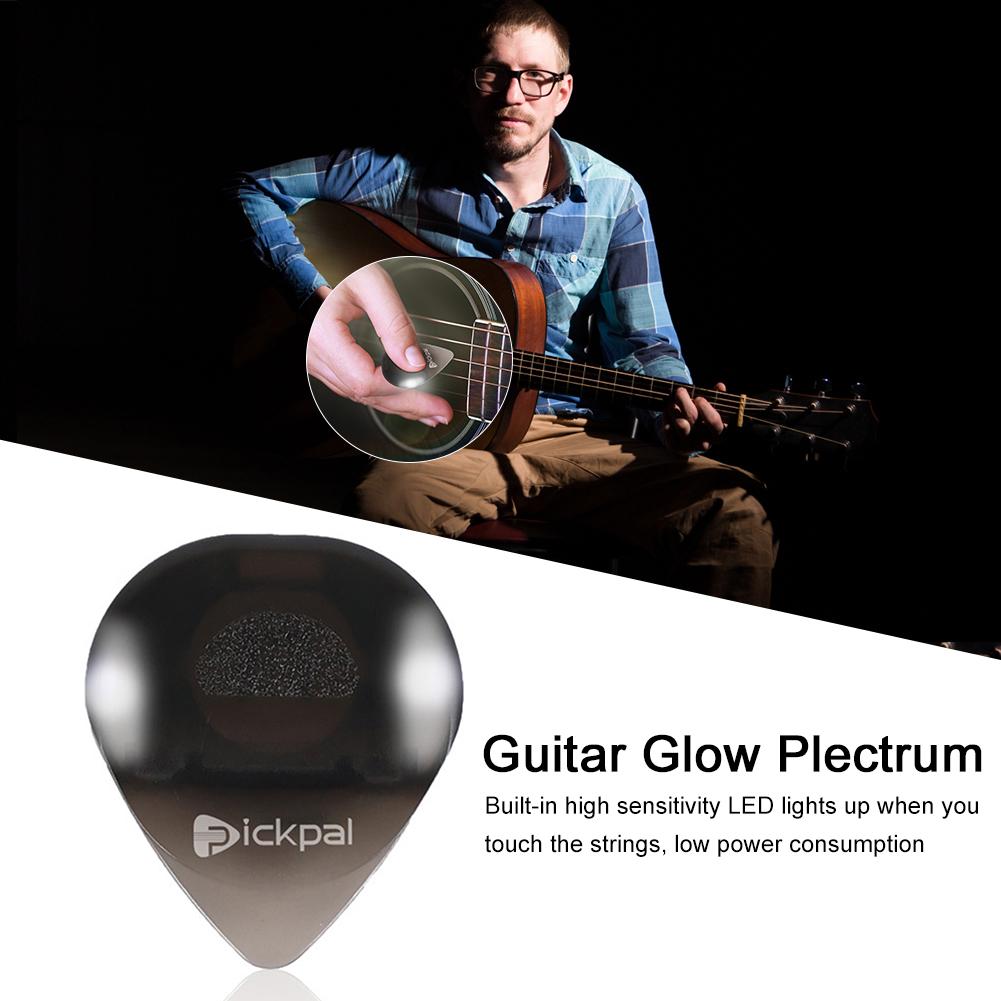 Electric Guitar Picks with High-Sensitivity LED Light Musical Instrument Glowing Plectrum Portable for Bass Electric Guitarists