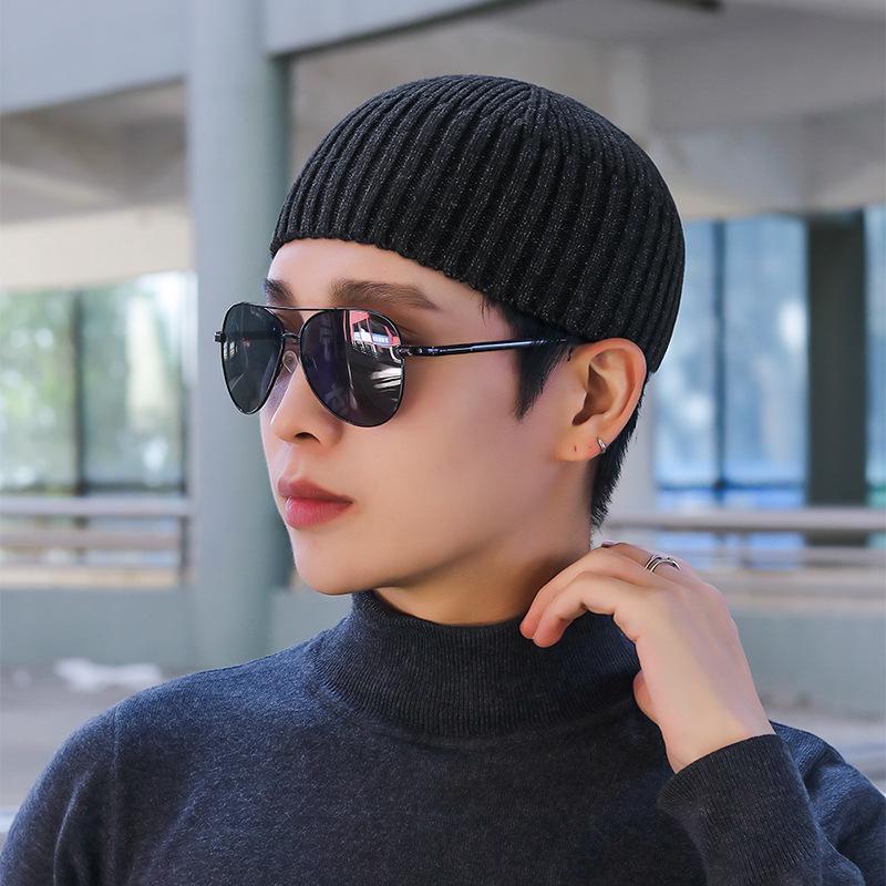 Pánská zimní pletená yuppie čepice z příze s jádrovou přízí pro venkovní lezení a lyžování