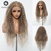 Latin Curly Lace Front Wig, Long 13x6 Large Hand-Tied Full Cap with Casual Parting