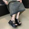 Beach Fashion Waterproof Roman Sandals Ladies Chunky High Heels Fashion High-heeled Slippers Wedge Casual Sandals