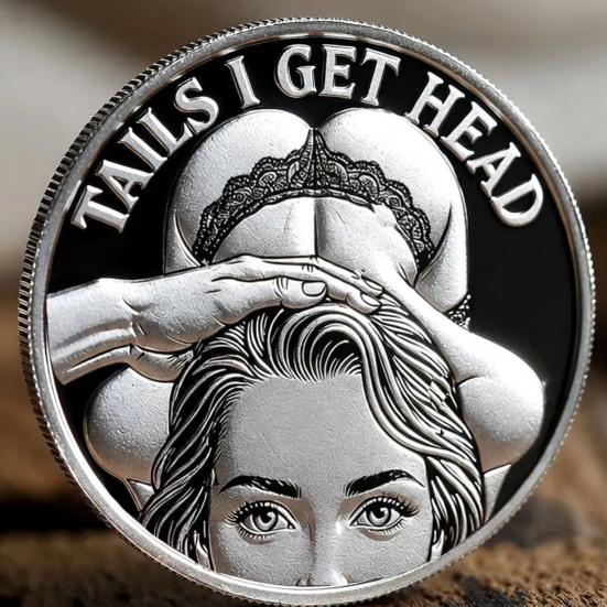 Heads Get Tail/Tails Get Head Commemorative Coin Double-Sided Cheeky Decision Coins Lucky Token Gift for Adults Date Night Ideas