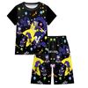 19772 Bambina Ragazza Lily Lovebraids Stampa Papavero Maniche Corte T-Shirt Pantaloni Pantaloncini 2pz/Set