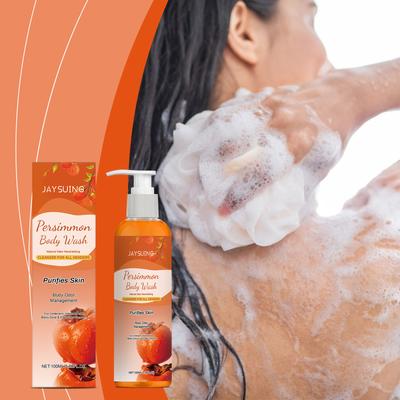 Gel de Baño con Fragancia a Caqui Limpia la piel del cuerpo de suciedad y grasa, dejando una textura refrescante y suave