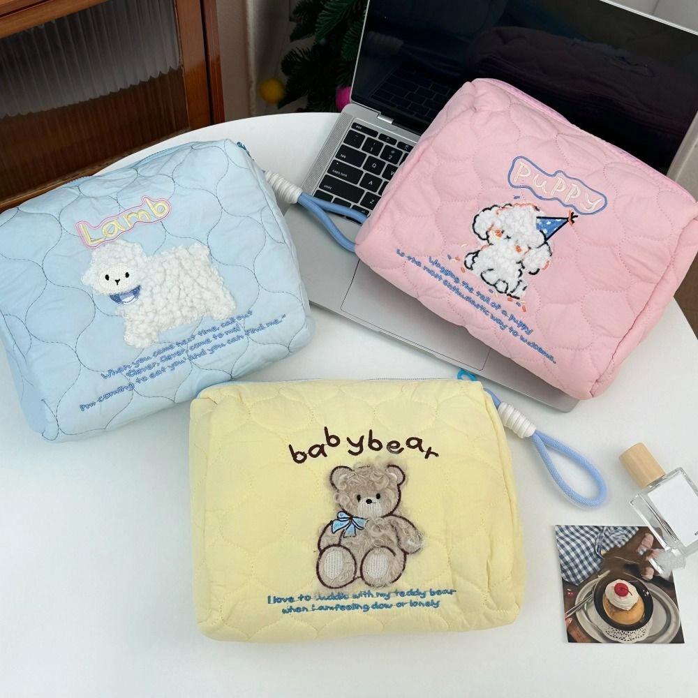 Puppy Cartoon Makeup Bag Multifunctional Toiletry Organizer Wash Bag Embroidery Cosmetic Bag Girls