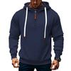 Winter Fleece Men's Loose Hooded Zipper Commuting Tank Drawstring Sweatshirt