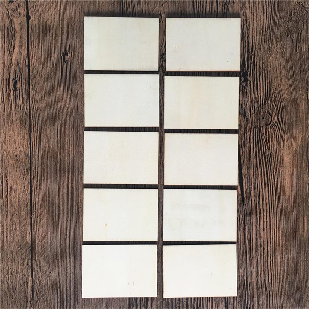 10 Pieces Poplar Wood Rectangle Shapes Wooden Plaque Extra Large for , Home Decorations and Rustic