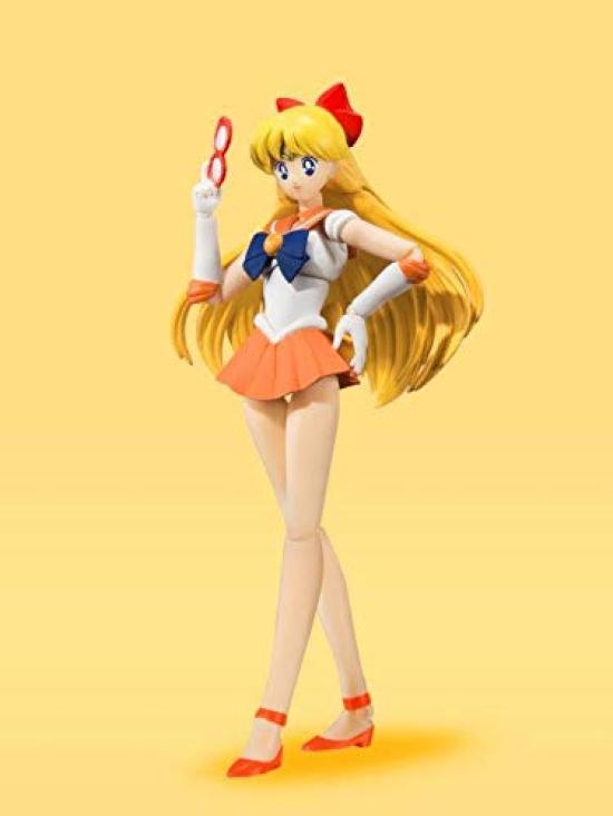 TAMASHII NATIONS Pretty Guardian Sailor Moon Sailor Venus Color 140mm ABS PVC Painted Movable Figure S.H.Figuarts -Animation Edition- Approx. &