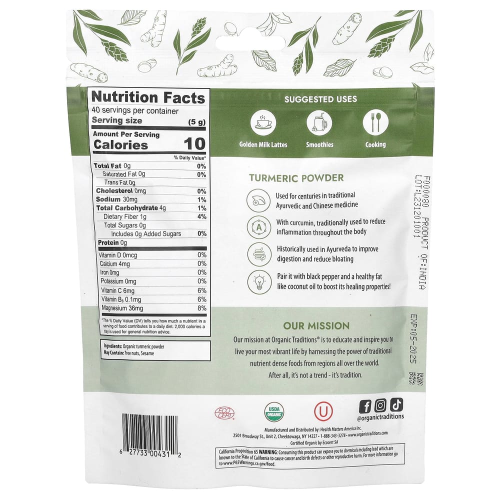 Organic Traditions Turmeric Powder 200g (7oz)