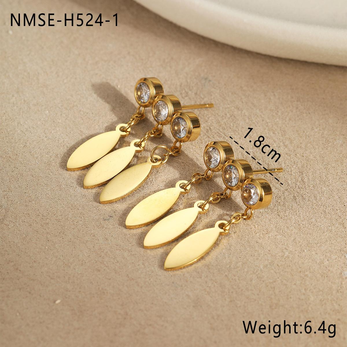 GEMCHIC Women s Fashion Geometric Tassel Drop Earrings with Zircon Stainless Steel Studs 18K