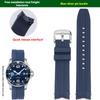 Für Longines Kangkas Fluorkautschuk-Armband L3.742 781 782 Schwarz Blau Serie Schnellwechsel Wasserdichtes Uhrenarmband mit Armband