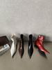 Moda Moda Stivaletti alla Caviglia da Donna Calzino Botas Zeppa Tacco Medio Nero Bianco Rosso Stivali Elasticizzati Cerniera Posteriore Inverno Autunno Stivaletti 35-39