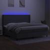VidaXL Sommier à Lattes de Lit avec Matelas LED, Lit Rembourré avec Tête de Lit, Lit Double, Lit Adulte de Chambre, Moderne, 3138262