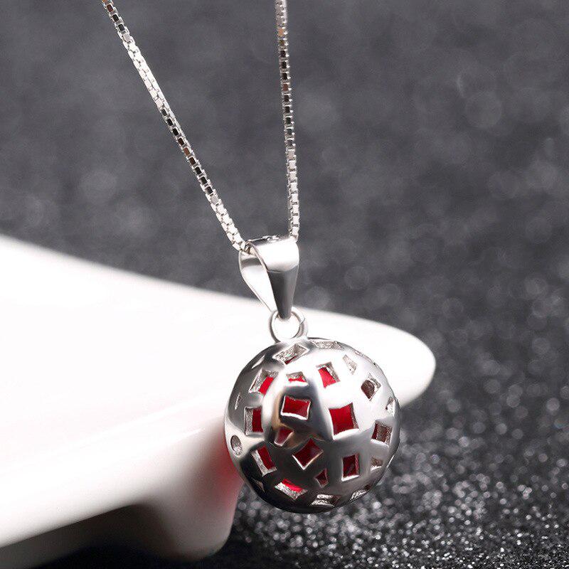 Tancise Colier la modă din argint 925 cu pandantiv în formă rotundă pentru femei, cadou de petrecere de nuntă, bijuterii fine