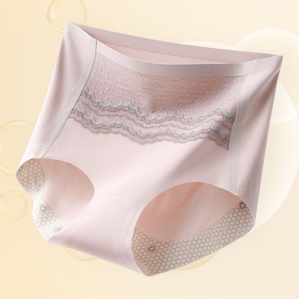 

Mid Waist Tummy Control Underwear Lace Flower Slimming Shapewear Butt Lifting Briefs Body Shaping XL рожевий