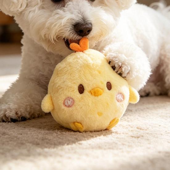 Palla Animale Peluche Cane Soffice Carino Coniglio Pulcino Palla Cani Giocattolo Masticabile Stridente Giocattolo Interattivo per Riportare Cucciolo Dentizione Allenamento all'Aperto