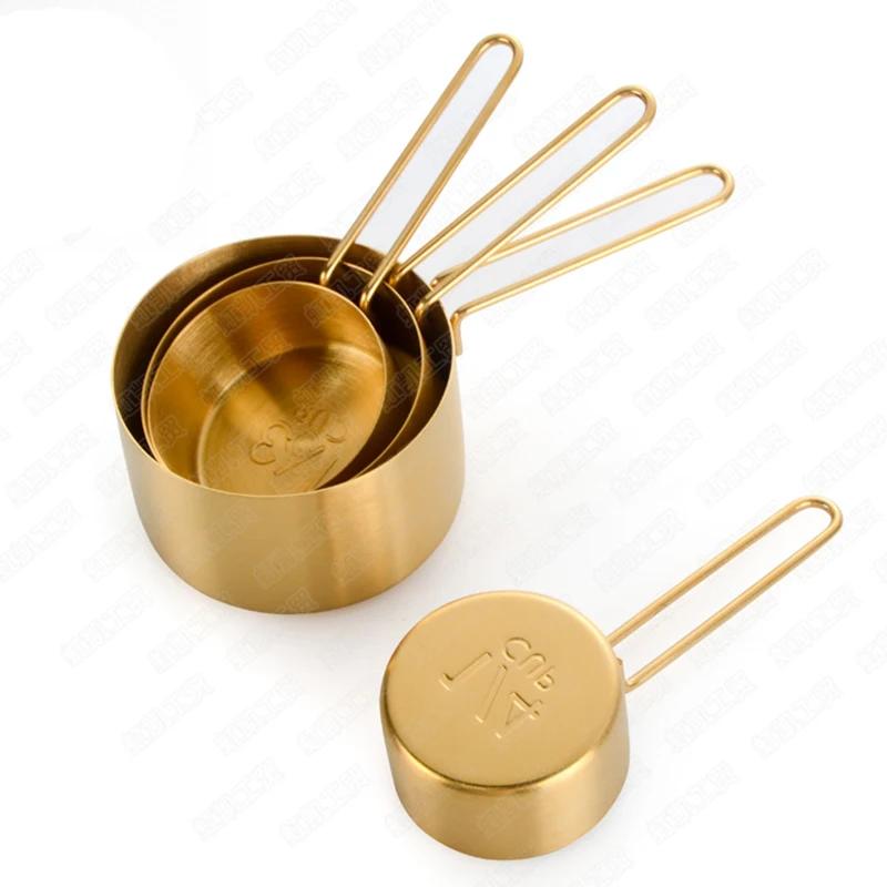 4Pcs Stainless Steel Measuring Spoons Set, Coffee Flour Milk Powder Measuring Cups - Kitchen Tools
