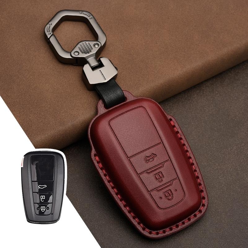 Genuine Leather Protector for Toyota Key Cover Domineering Reiz Rav4 Cruiser Crown Key Case Cover Fob