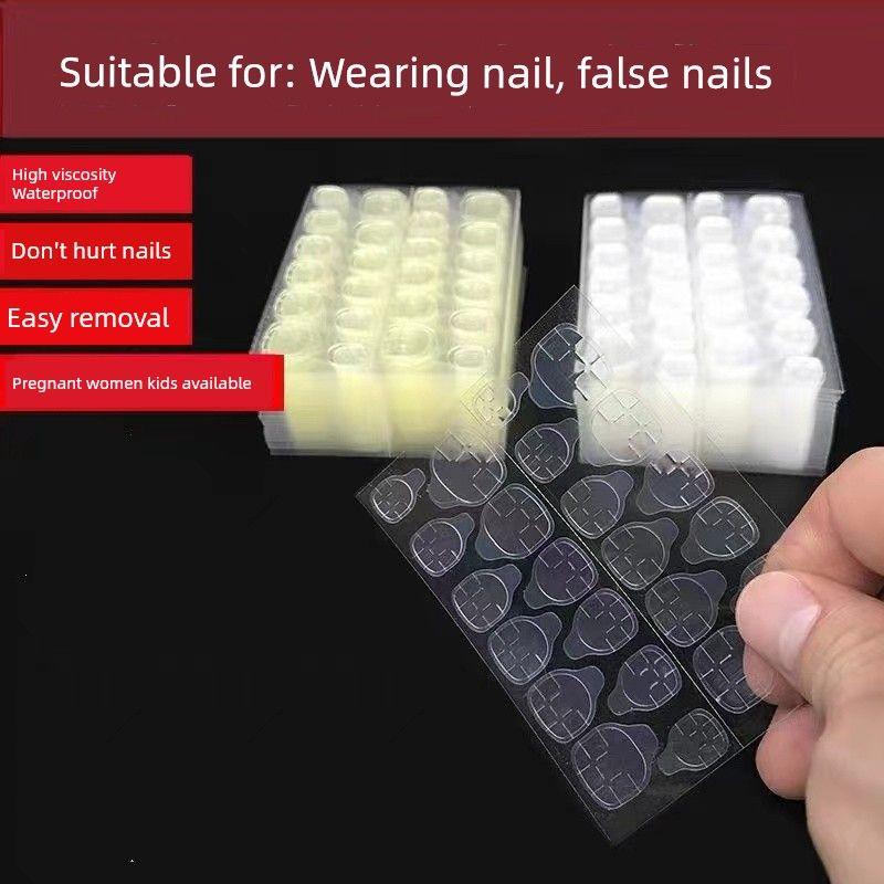 

High Viscosity Jelly Glue Nail Stickers Wearable Nail Tip Patch Special Yellow Glue Super Sticky Fake Nails Double-Sided Glue Transparent Color Add more sticky yellow gum jelly gum (10 pieces)