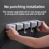 Wall Mounted Mop and Broom Rack | Bathroom Non Drilling Adhesive Storage Box | Heavy Plastic with Flexible Silicone Clip | Home Cleaning Tools