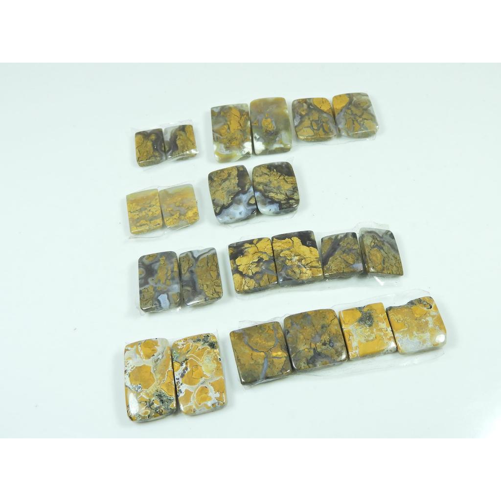 Natural Maligano Jasper Pair Octagon Cabochon Loose Gemstone 11 Pair Lot C-3299