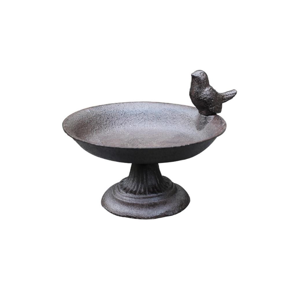 Cast Iron Petal Bird Feeder Basin Nostalgic Bird Food Dispenser Art Statue  Outdoor
