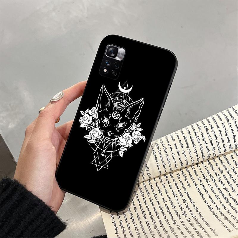 Witch Cat Art Phone Case for Xiaomi Redmi note 13 12 Pro 11S 11 10 Pro 10S 12S Redmi 10 13C 9C Funda