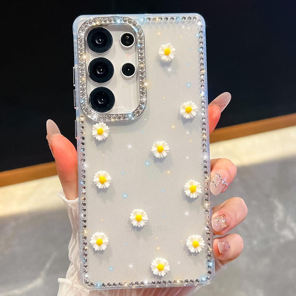 Samsung S26 Ultra Bling Diamond Phone Case - Creative Chamomile A57 Glitter Luxury Design