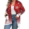 Women's Fall And Winter Fashion Casual Print Long Sleeve Mid-Length Cardigan Jacket