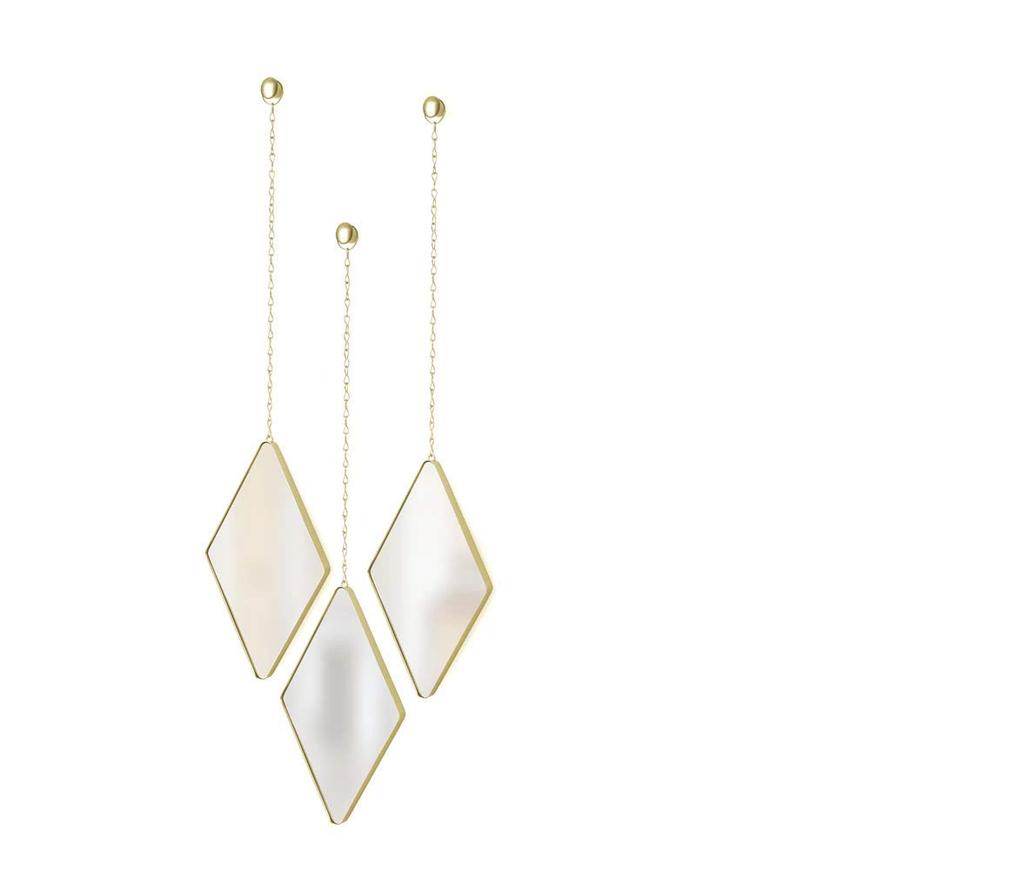 umbra Mirror Wall Hanging Mirror Wall Decoration Set of 3 Matte Brass DIMA 2358777221