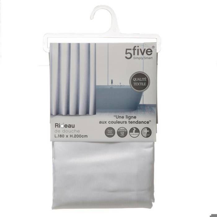 5five - rideau de douche 180x200cm "colorama" blanc