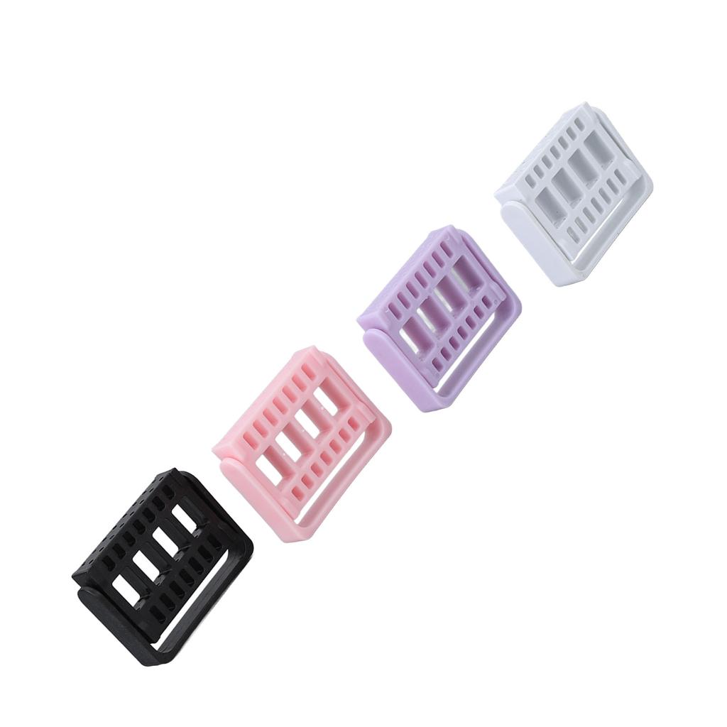4pcs Nail Drill Bit Holder Stand Home Salon Dustproof Nail Drill Bit Display Organizer Storage Container Box