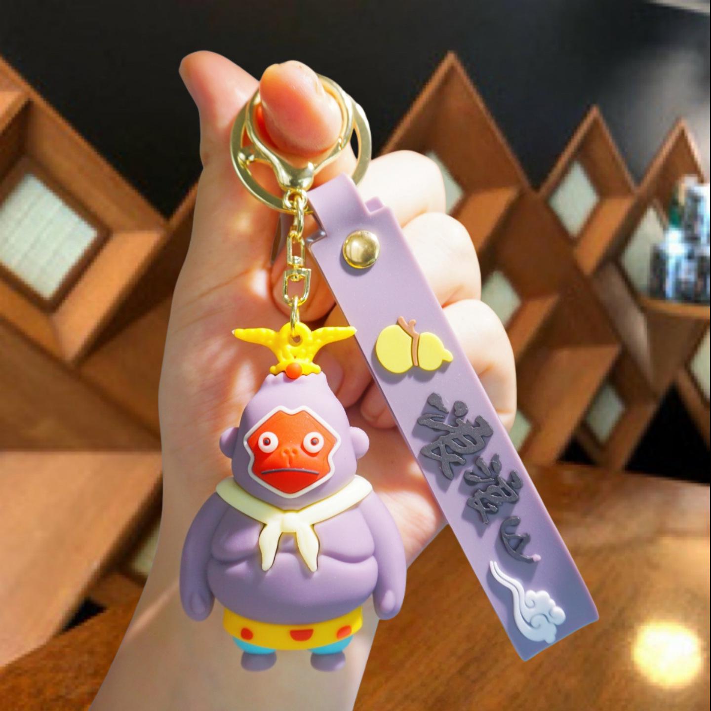 Cartoon Little Monster Keychain Pendant Figurine: Couple Bag Charm & Gift