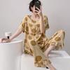 Short-sleeved Trousers Cotton and Silk Pajamas Women's Summer Thin Suit Japanese Sweet Anti-bumps Can Be Worn Outside Cotton Silk Loungewear