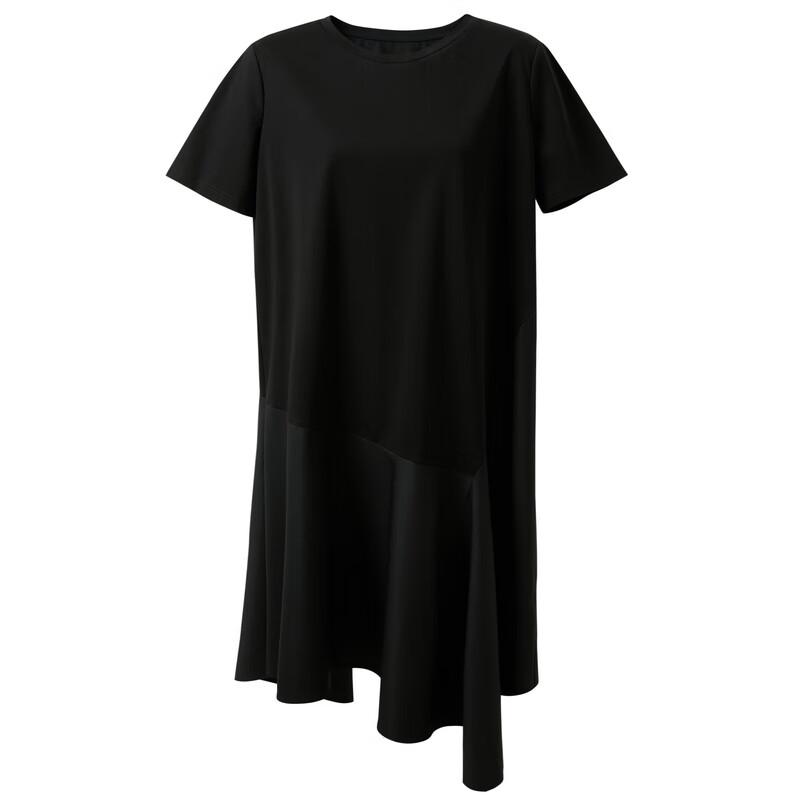 Sancai 2025 Summer Spliced Round Neck Long Dress