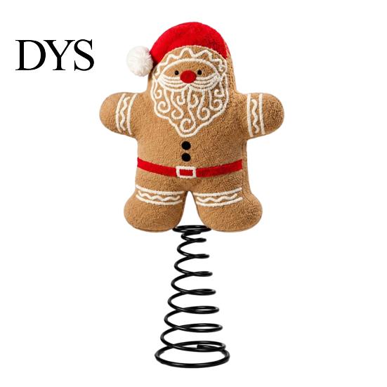Reusable Christmas Tree Decor Wool Felt Topper, Cute Snowman/Santa Claus Treetop Ornament with Holiday Decoration Spring Base, Xmas for Home