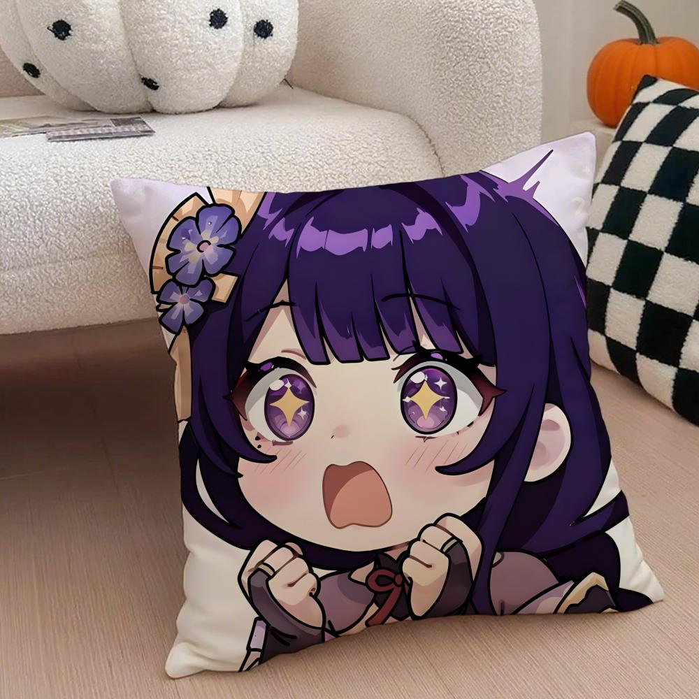 MiHoYo heiß lustig Genshin Emotes Meme Kissenbezug Überwurf-Kissenbezug Versteckter Knopf Strapazierfähiges Polyester Stuhlkissen