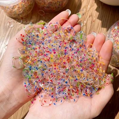1000 Stück Elastische Bunte Gummibänder, Pferdeschwanz Haargummis, Braut Haarschmuck, Ideale Geschenkwahl