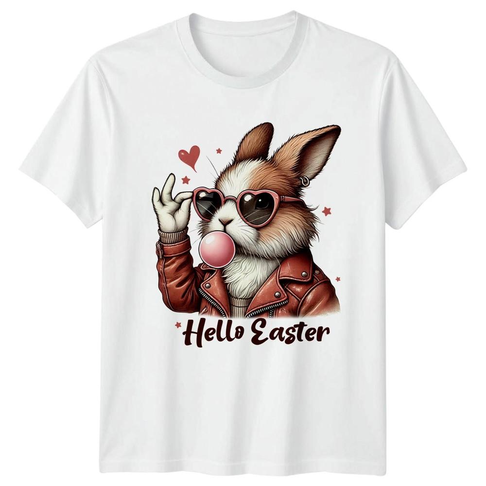 Hello Easter Unisexs TShirt Anthropomorphic Bunny Holiday Easter Gift S