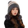 Mode Farbabstimmung Pompon Ohrenschutz Warme Mütze Damen Winter Radfahren Fleece Kälteschutz Wollmütze Tide
