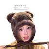 Bear Pattern Hat Adult Soft Plush Hat Thicken Female Hat Versatiles Stylish Hat for Travels and Shopping