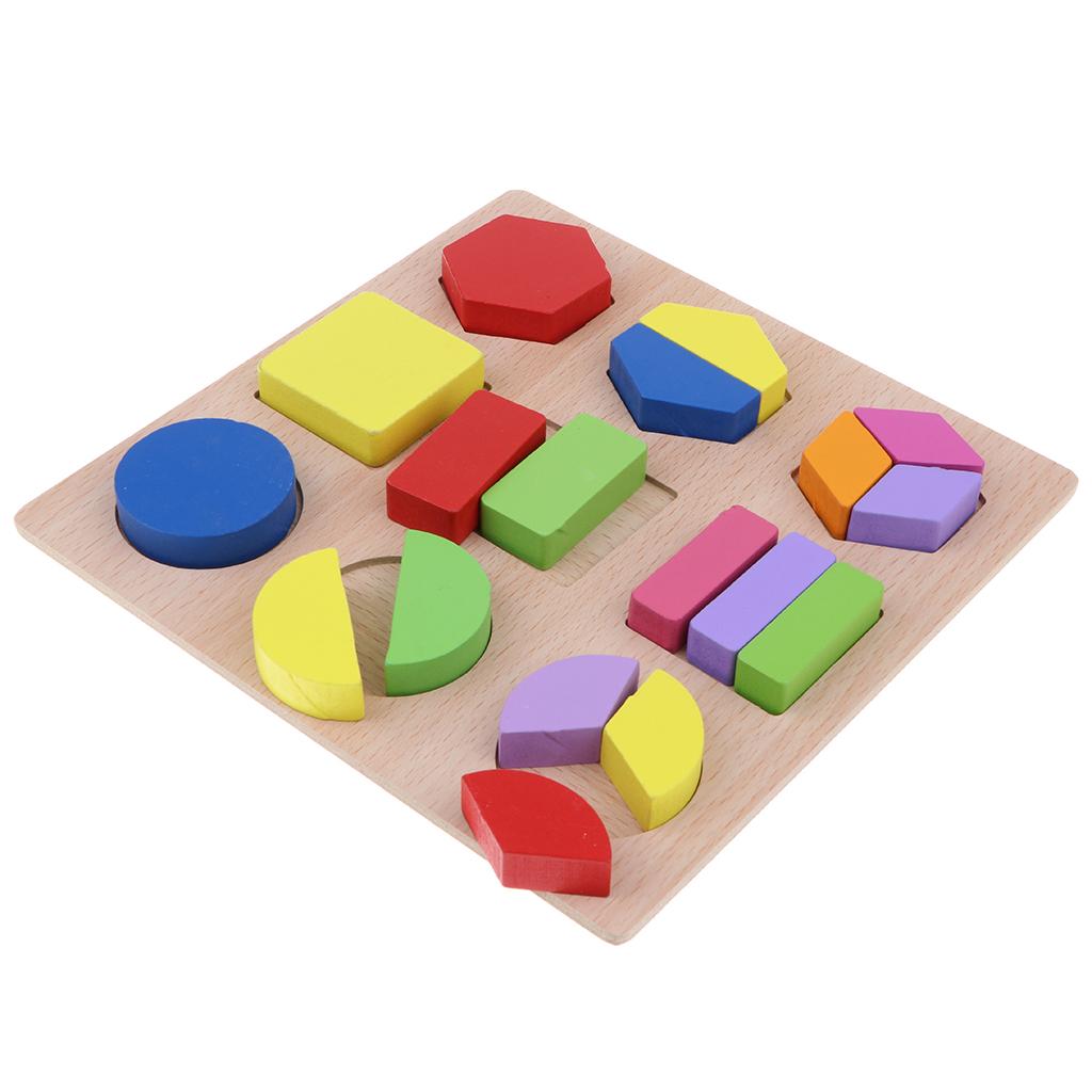 Wooden Geometry Puzzle Kids Early Educational Toy Set